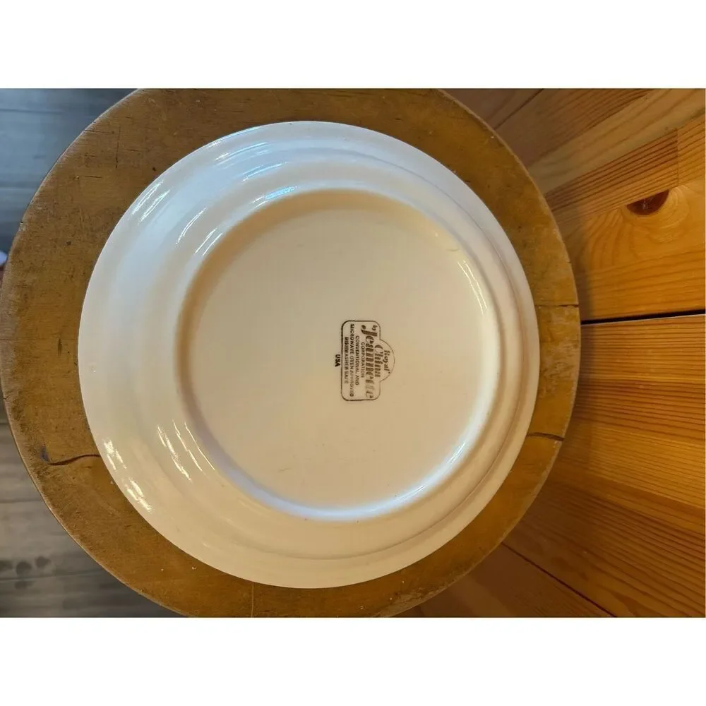 Vintage Currier & Ives American Farm Scene Royal China Jeannette Corp Plate Pie